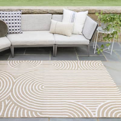 Irma Modern Striped Indoor/Outdoor Area Rug