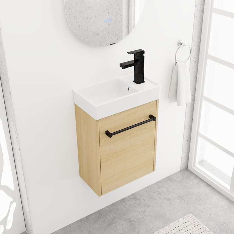 BNK 16/18 Inch Single Sink Bathroom Vanity with Soft Close Door