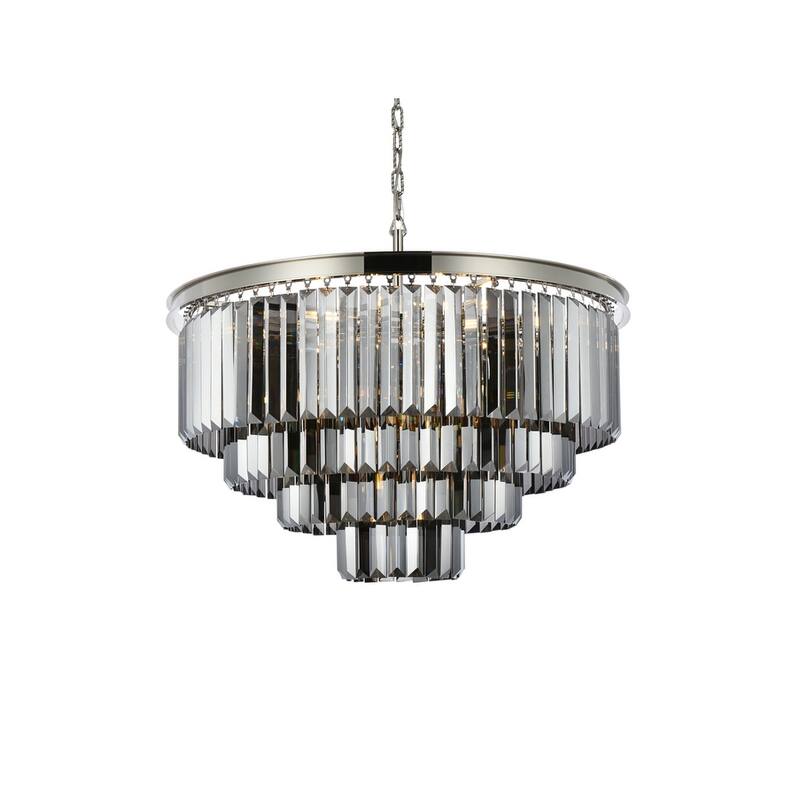 Royce Edge 17-Light Polished Nickel Chandelier