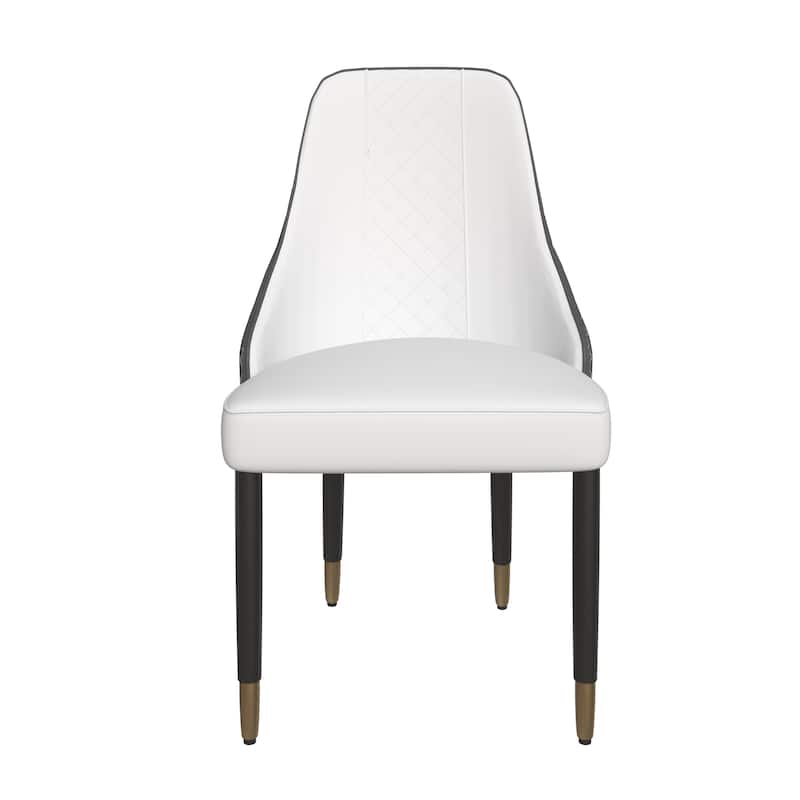 Allure Dining Chairs Fabtic/Leather Seat and Back in Oak Wood Set of 2