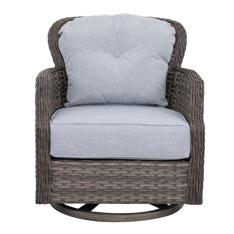 Tenaya 2-Piece Outdoor Wicker Swivel Rocking Chair Set