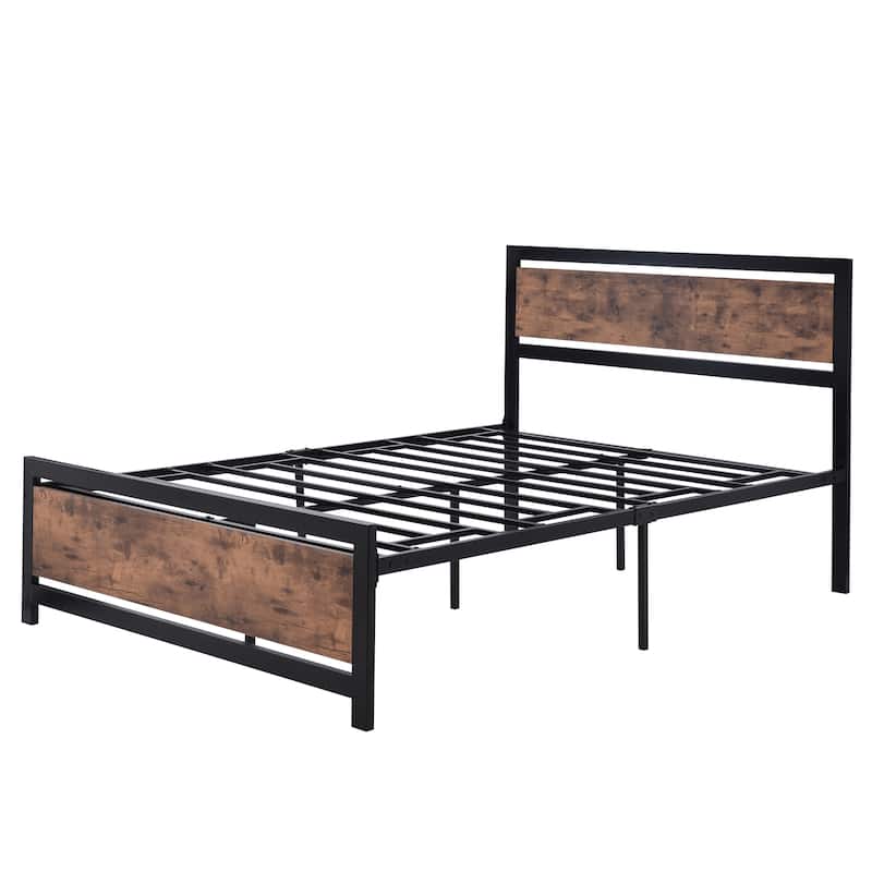 Metal and Wood Bed Frame - Bed Bath & Beyond - 37235094