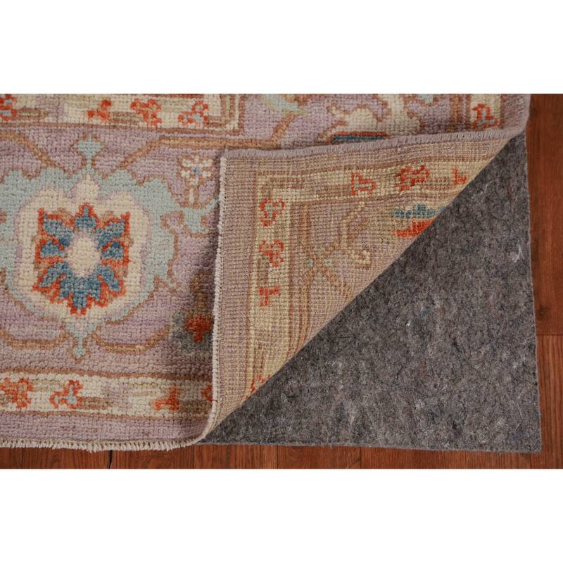 Hand Knotted Oriental 100% Wool Carpet Transitional Medallion Purples Oushak Area Rug - 9' 0'' X 6' 2''