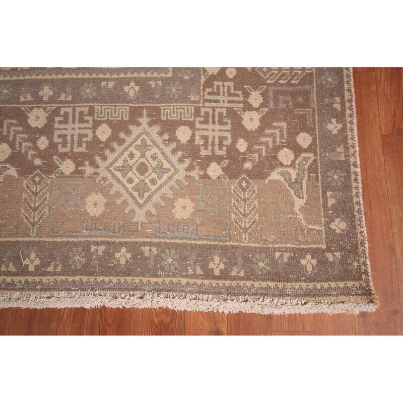 All-Over Tabriz Persian Vintage Area Rug Hand-Knotted Wool Carpet - 9'10" x 12'7"