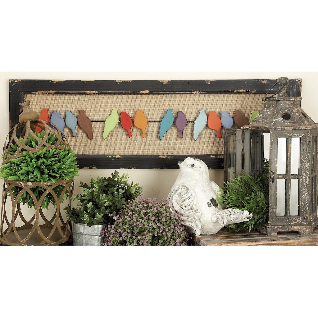 Multi Colored Wooden Bird Home Wall Decor