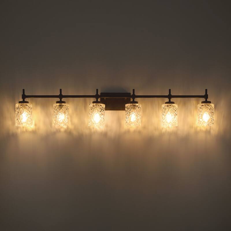 Acroma Dimmable Bathroom Vanity Light with Water Ripple Clear Shade