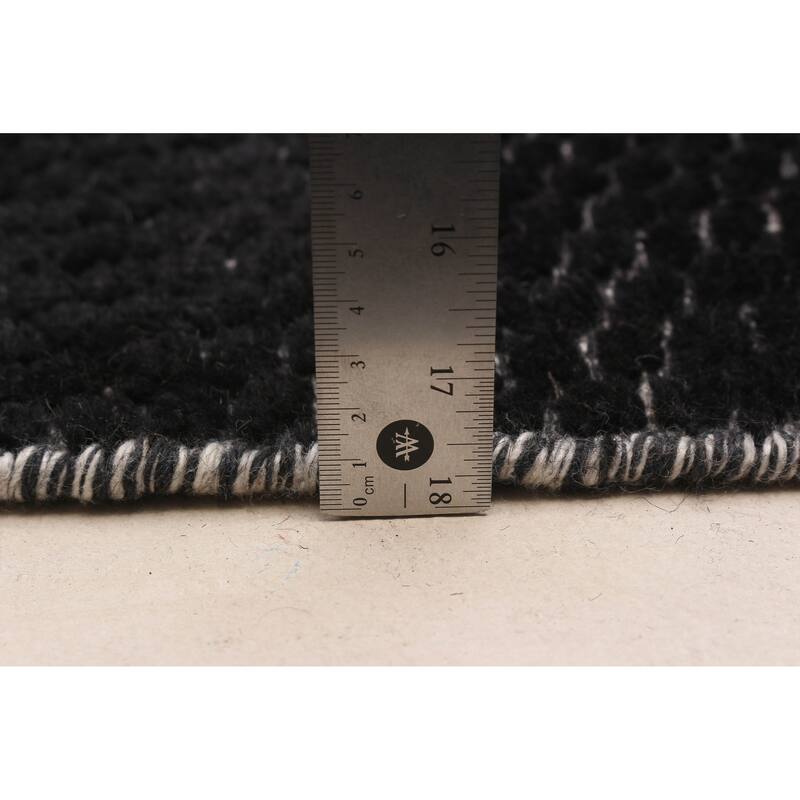 ECARPETGALLERY Hand-knotted Tangier Black Wool Rug - 8'2 x 11'1