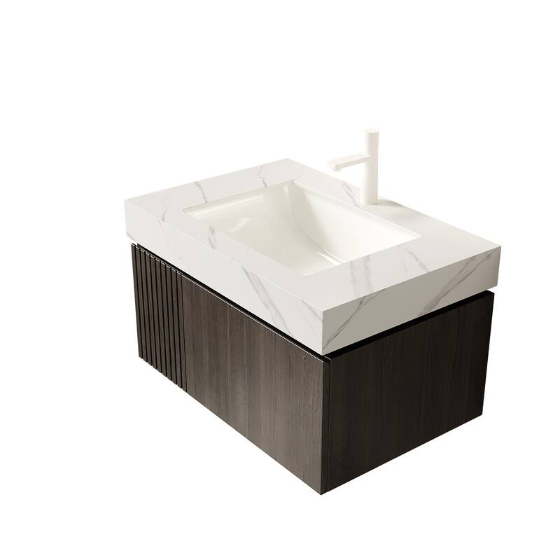Floating Storage Bathroom Vanity with 1 Pre-drilled Faucet Hole