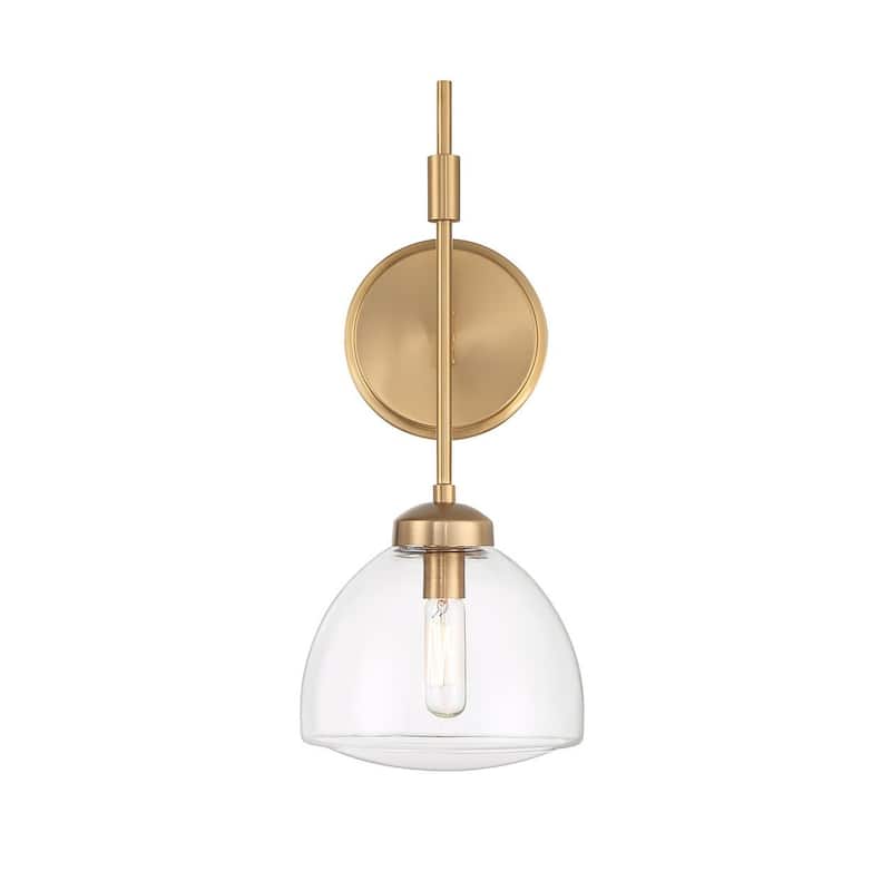 Warm Brass One Light Wall Sconce from the Corbin Collection