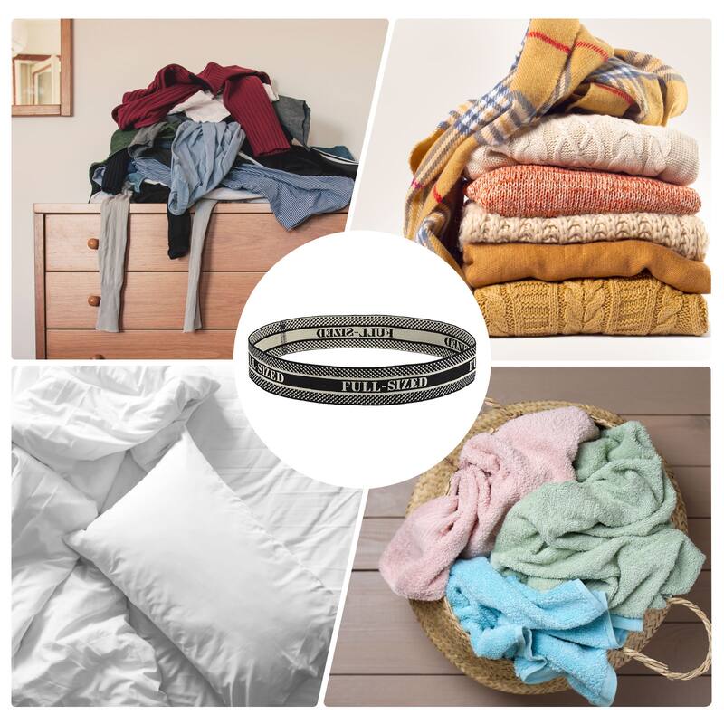 Bed Sheet Organizer Bands 325x40mm Storage Bands, Brown, FULL - Brown