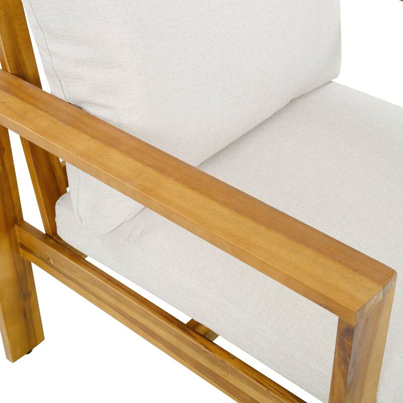 Christopher Knight Home - Mason Outdoor Patio Chair Set with Cushions and Acacia Wood Frame