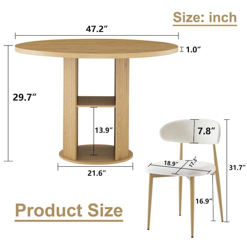 31.5" Round Dining Table Set (Serves 2-4)