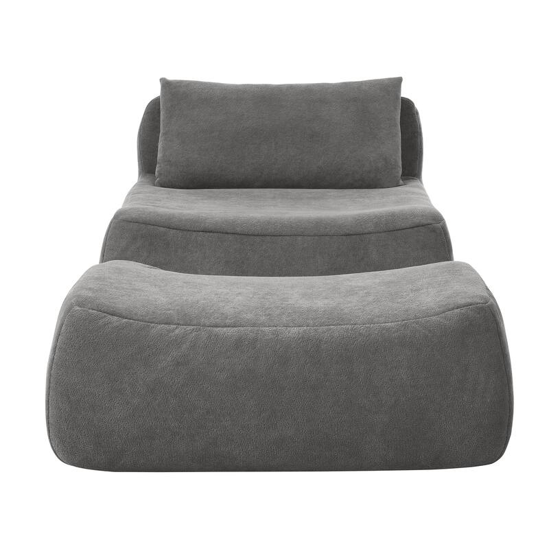 Bean Bag Chair Large Indoor Beanbag Sofa , Lazy Beanbag with waist pillow&Ottoman for Bedroom