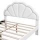 preview thumbnail 8 of 16, Queen Size Upholstered Platform Bed with Seashell Headboard, LED Lighting, and 2 Drawers - High-Density Comfort