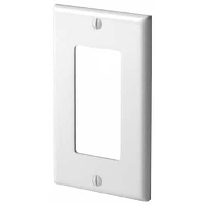 American Imaginations 3.8 in. x 5.9 in. Plastic Electrical Switch Plate in White; White Hardware - N/A