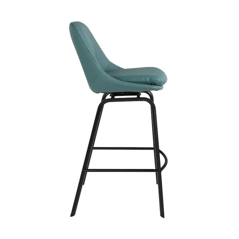 Carise Metal and Faux Leather Bar or Counter Swivel Stool