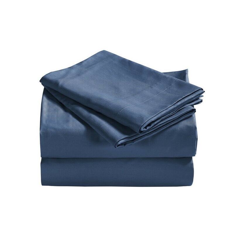 1800 Series Sheets for Bed Dobby Stripe Stay Cool Bed Sheets Deep Pockets Soft - Twin / Twin XL - Navy