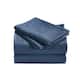 1800 Series Sheets for Bed Dobby Stripe Stay Cool Bed Sheets Deep Pockets Soft - Full - Navy
