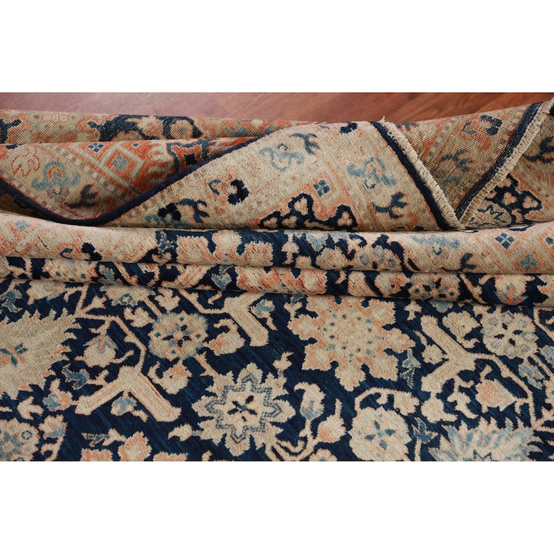 Vegetable Dye Blue Ziegler Oriental Area Rug Hand-Knotted Wool Carpet - 8'1"x 10'1"