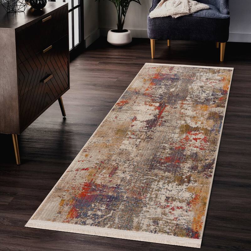 Sevita Modern Distressed Abstract Area Rug