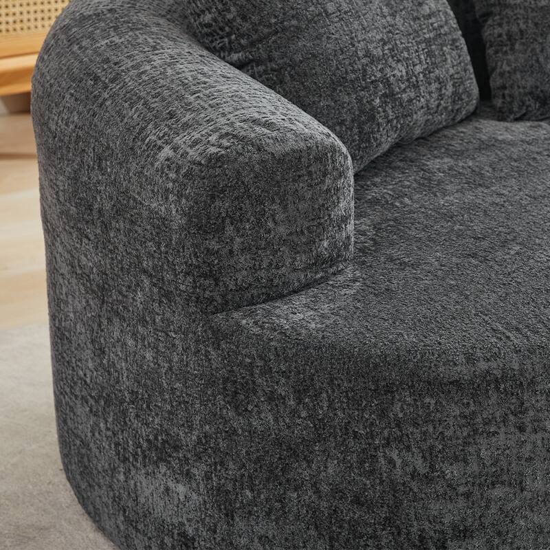 63.2" Modern Small Loveseat Sofa, Chenille Boneless Couch, Deep Seat Sofa with 3 Pillows