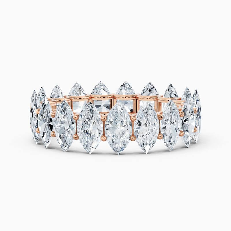 Auriya 14k Gold Marquise North-South Lab Grown Diamond Eternity Band 2.70 - 11.25 ct. tw. (F-G, VS) - 5.70 ct. wt. - 5.5 - Rose