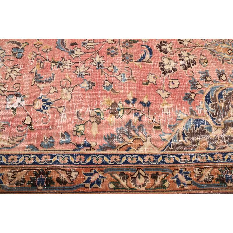 ECARPETGALLERY Hand-knotted Antalya Vintage Salmon Wool Rug - 8'6 x 11'6