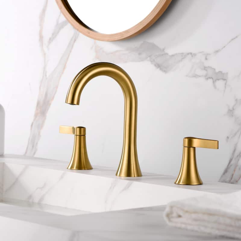 Luxier Reesley 8 in. Widespread 2-Handle Bathroom Faucet with Drain