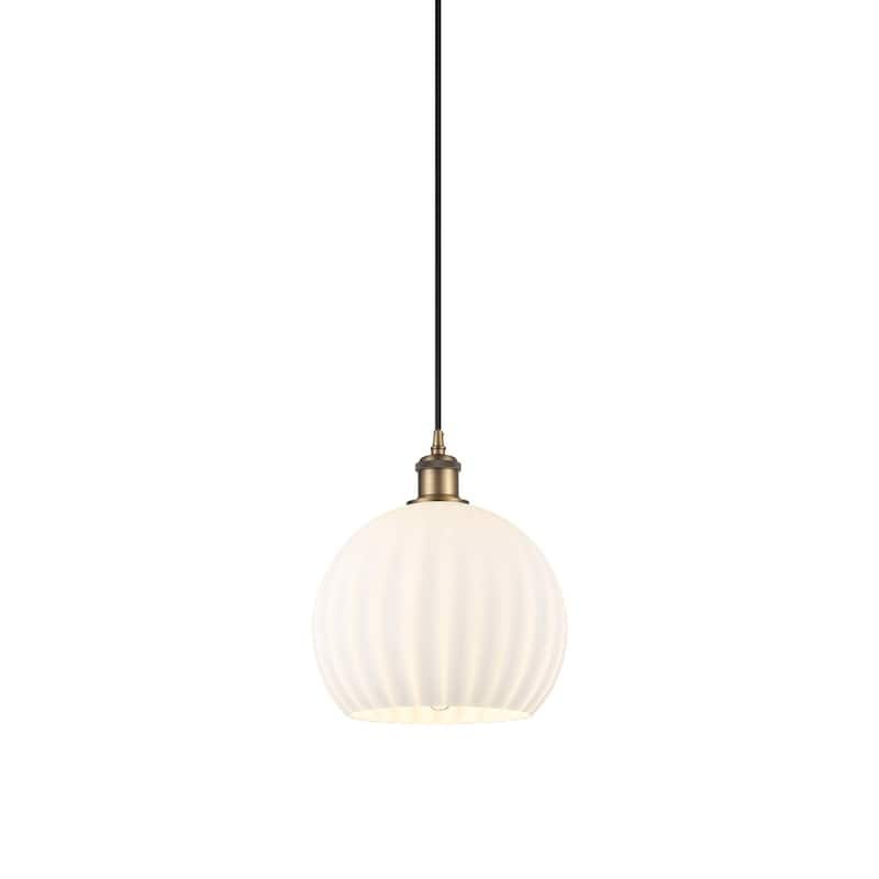 Innovations Lighting 516-1P-12-10 White Venetian Pendant White - Brushed Brass