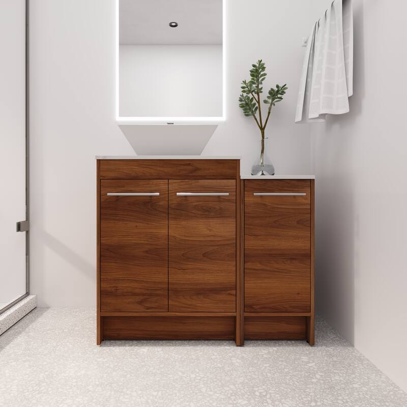 BNK 24/36/48/60 Inch Bathroom Vanity with Sink, Freestanding Bathroom Vanity with Soft Close Doors and Adjustable Shelf - 36"x18" - BRE101
