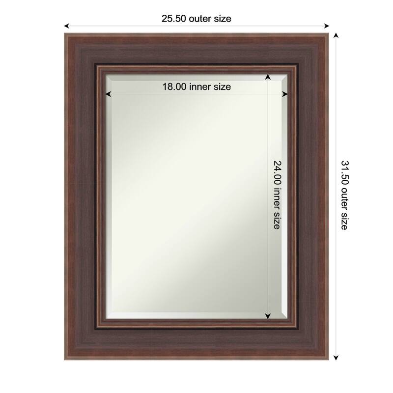 Moab Brown Bronze Beveled Framed Wall Mirror - Moab Brown Bronze - 26 x 32 in