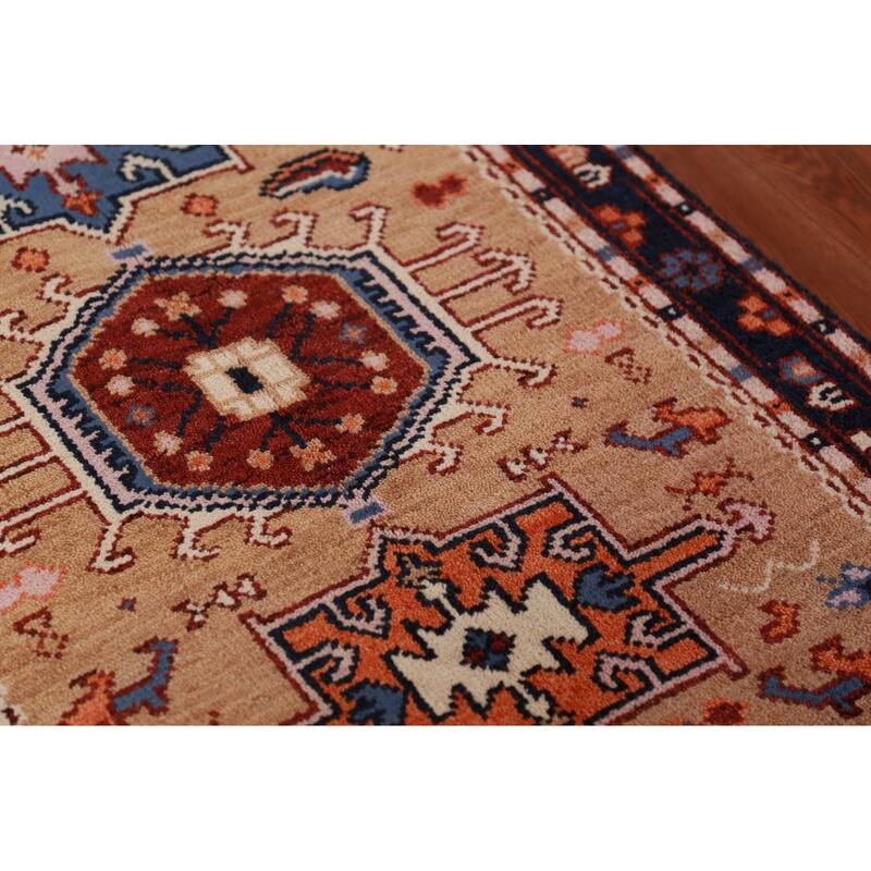 Geometric Khotan Indian Foyer Rug Handmade Wool Carpet - 2'10"x 5'0"