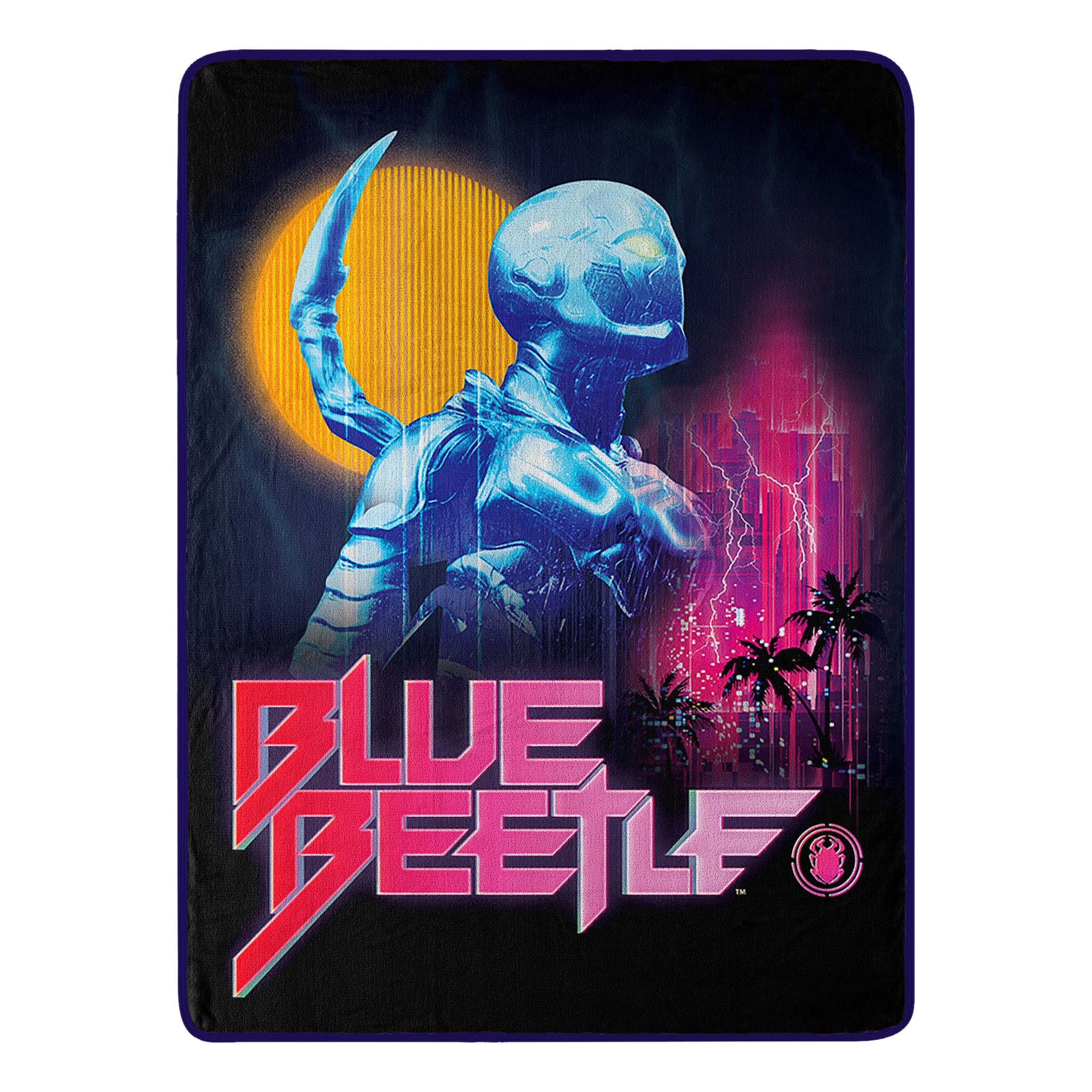 Blue Beetle Futuristic Beetle Micro Raschel Throw