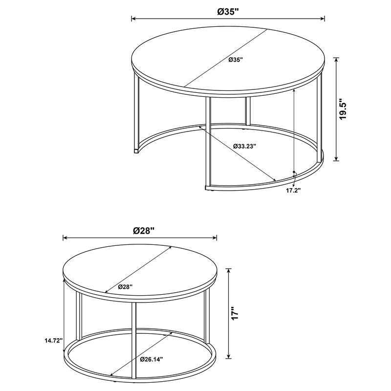 Lainey 2-piece Round Nesting Coffee Table