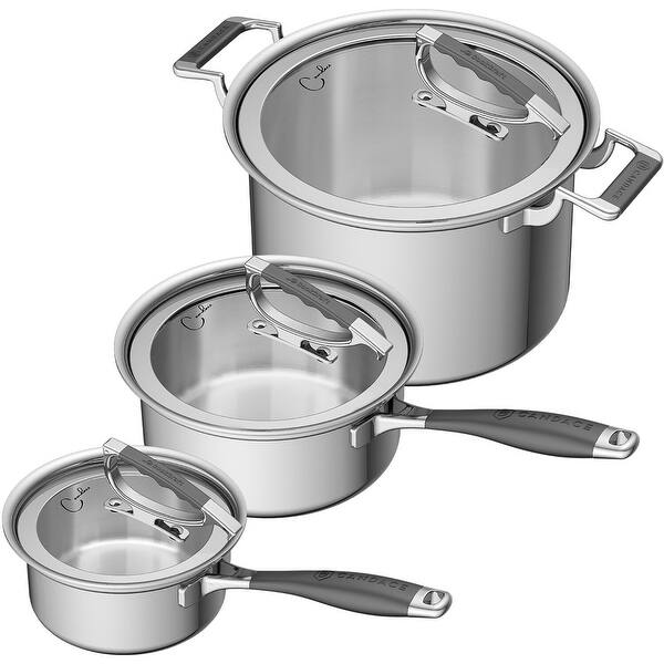 CookCraft by Candace 6-Piece Stainless Steel Cookware Set CookCraft by Candace 6-Piece Stainless Steel Cookware Set