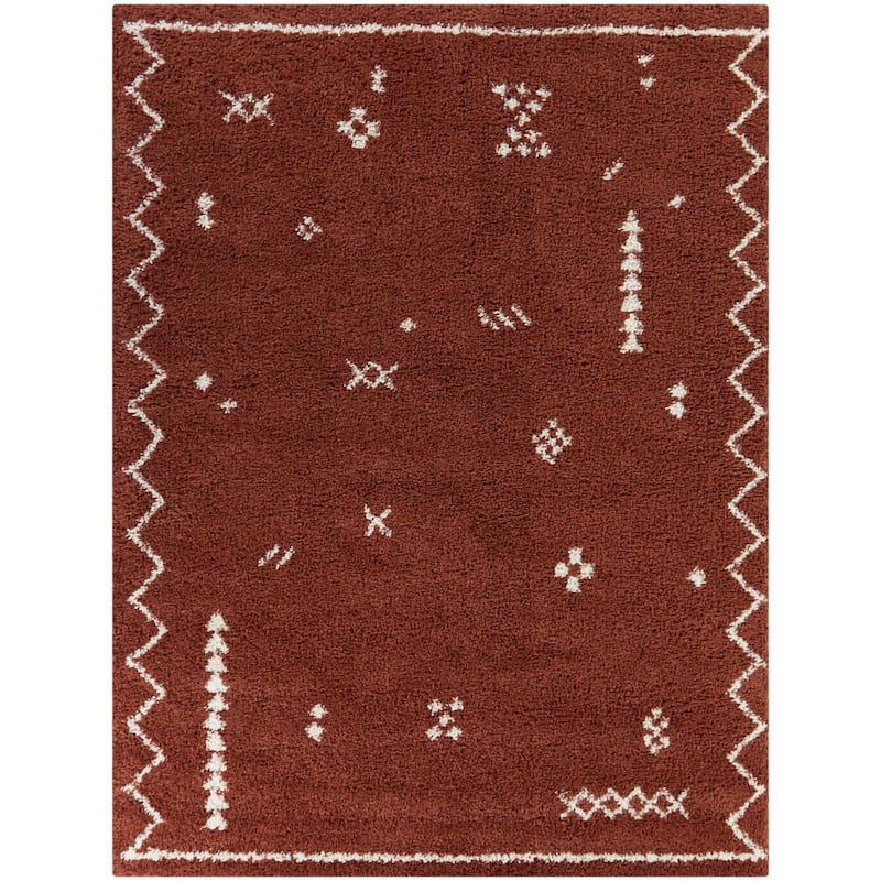 Eila Geometric Southwestern Shag Area Rug