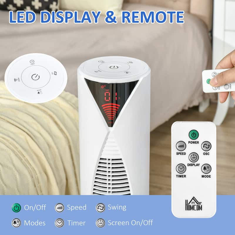 38" Oscillating Tower Fan With 12h Timer