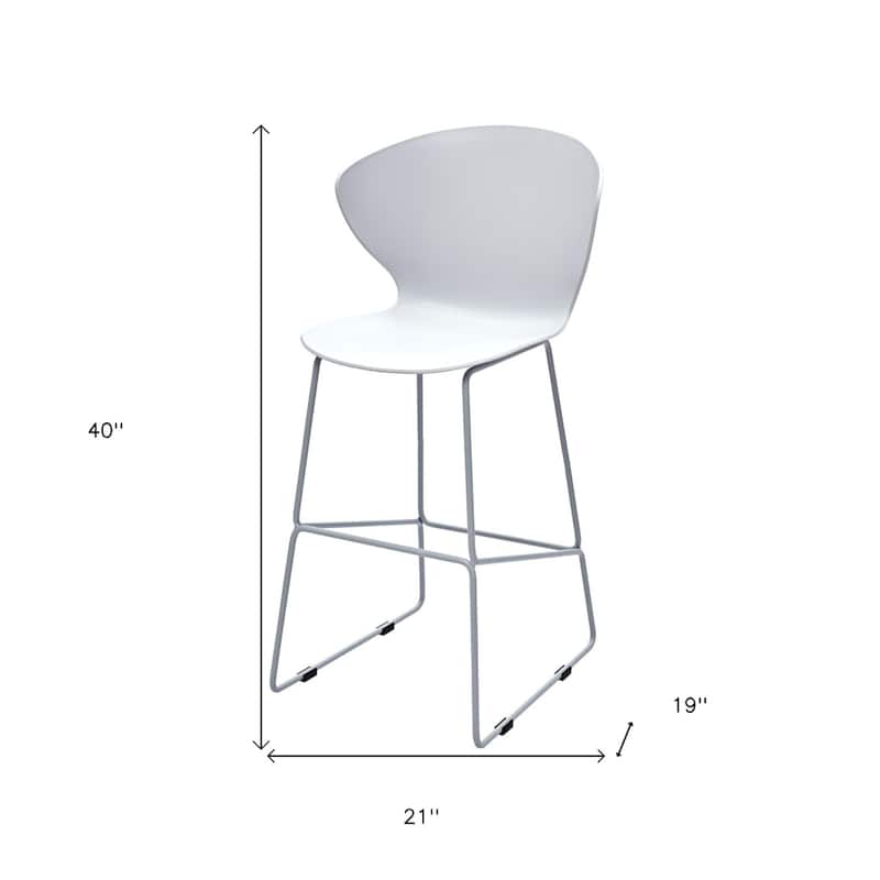 Set of 2 Contemporary Plastic Counter Height Bar Stools