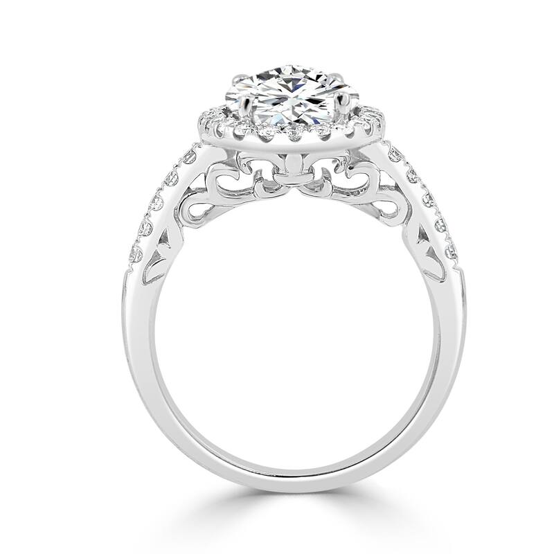 Auriya 14k Gold 2 1/4ct Oval Moissanite Halo Diamond Engagement Ring 3/8cttw