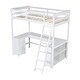 preview thumbnail 9 of 16, Twin Size Loft Bed with U-shaped Desk, Drawers and Storage Shelves, White