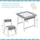 preview thumbnail 2 of 7, Gymax 3-in-1 Kids Wooden Table & 2 Chairs Set w/ Storage Detachable