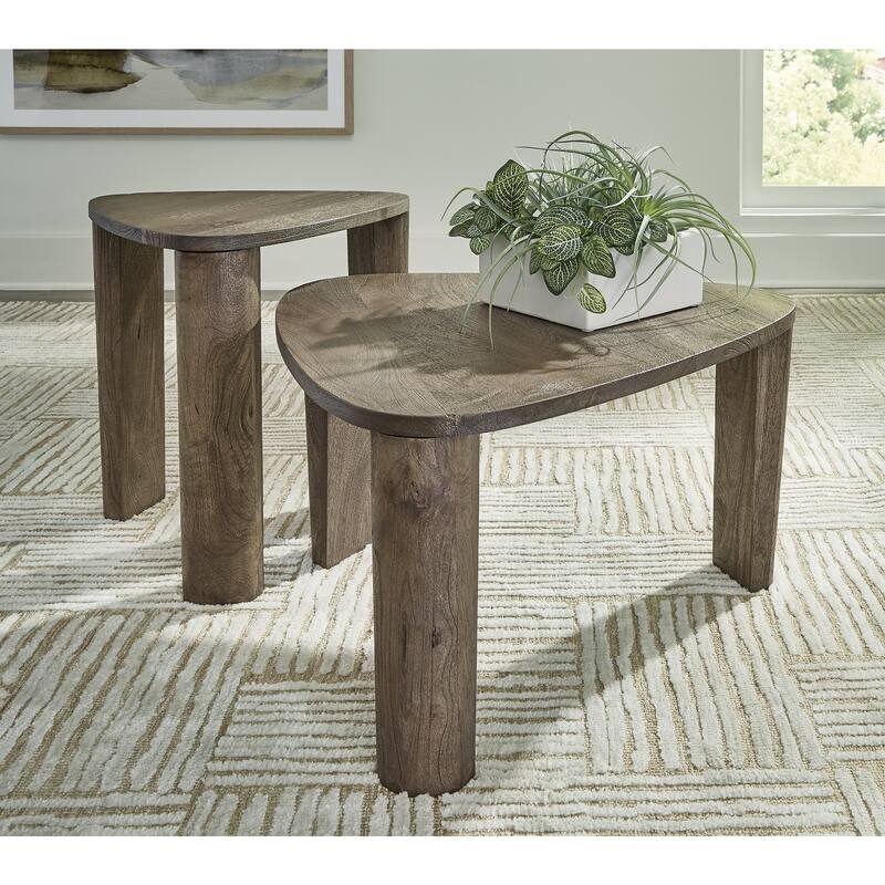 Signature Design by Ashley Reidport Grayish Brown Accent Coffee Table (Set of 2) - 26.5" W x 26" D x 19.13" H
