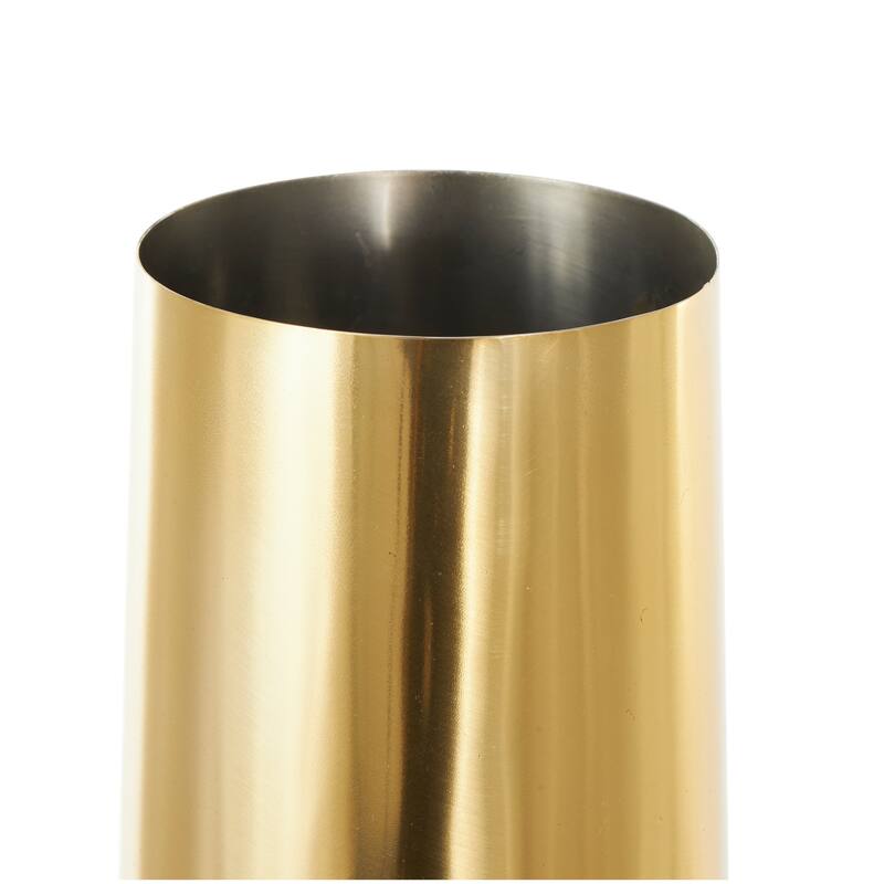 Gold or Silver Stainless Steel Metal Minimalistic Tall Floor Cone Vase