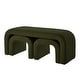 preview thumbnail 21 of 20, Set of 3 U-Shaped Modern Bench Teddy Ottoman Bench, Small Sofa Footrest Extra Seating, 44+18 Inch Bench Bench & Ottoman