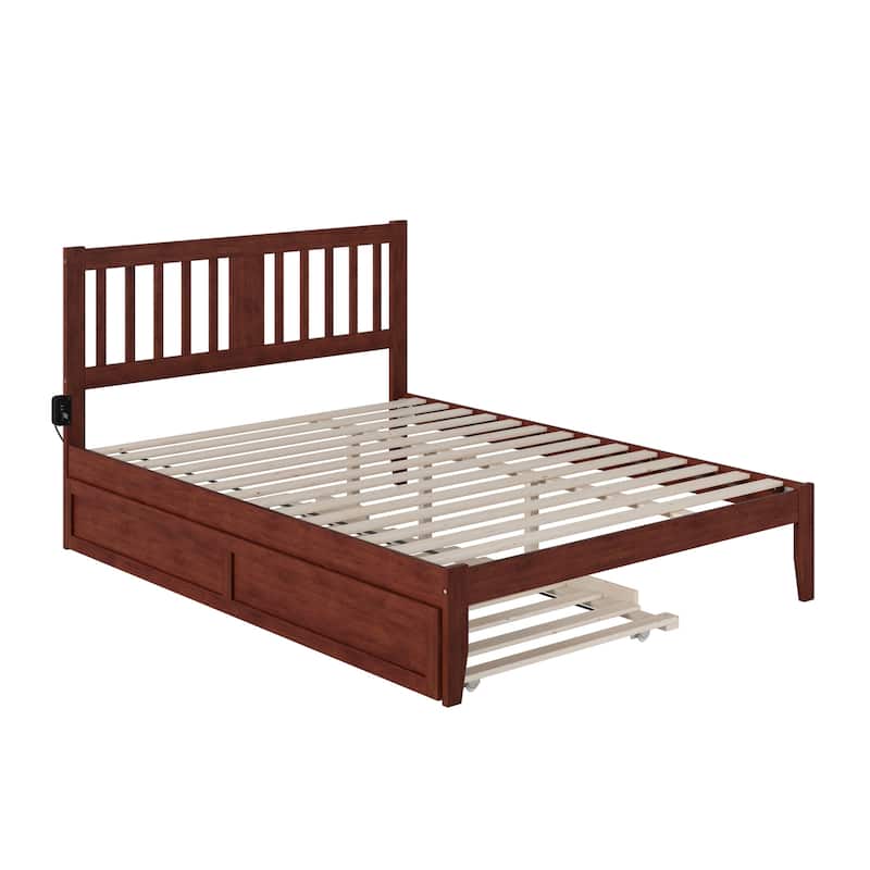 Antique Queen Platform Bed with Trundle