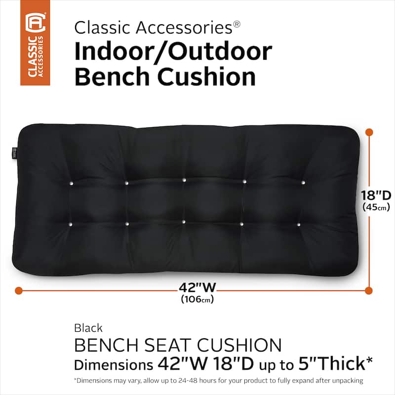 Classic Accessories Water-Resistant Indoor/Outdoor Bench Cushion