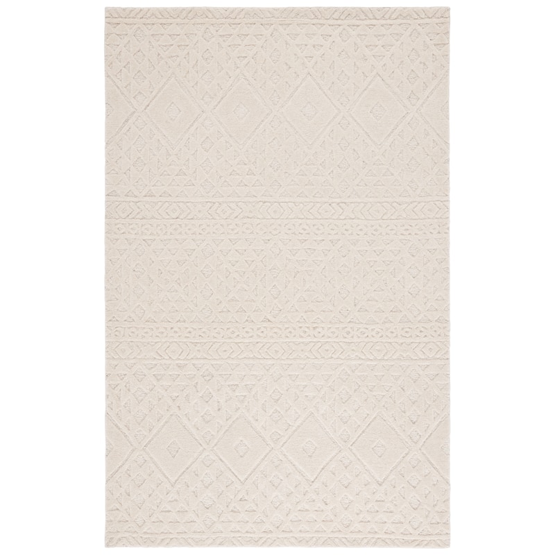 SAFAVIEH Handmade Mykonos Meene Wool Rug - 6' Square - Ivory