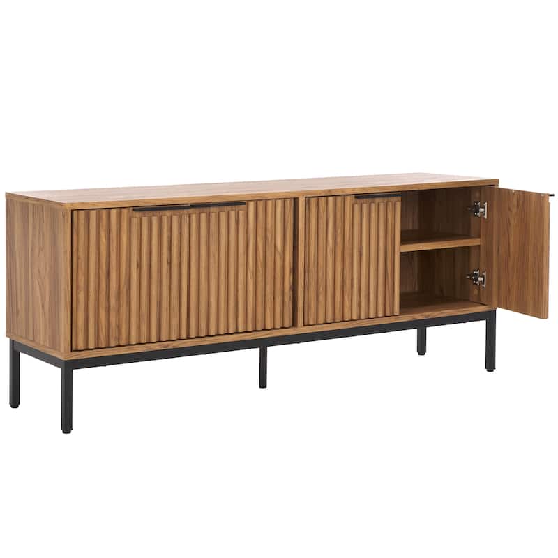 SAFAVIEH Lylia 4-Door Entertainment Media Stand (Fits up to 65" Flatscreen TV) - 60.8 in. x 17.7 in. x 24.6 in.