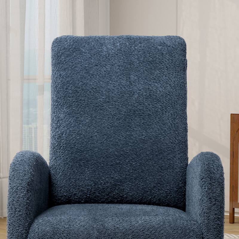 25.4"W High Back Rocking Chair with Retractable Footrest
