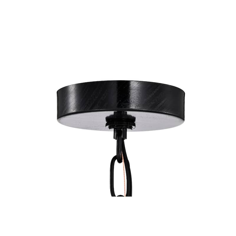 Antique Black 1-Light Glam Mini Chandelier with Tier Cascading Crystals